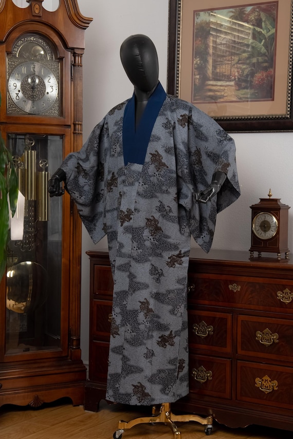 DEAR VANILLA Authentic Vintage Men's Kimono Juban Traditional Japanese Undergown Robe Made in Japan Original MJU-0245