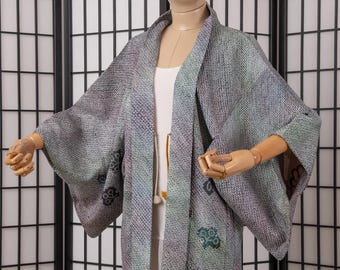 DEAR VANILLA Authentic Japanese Haori for Women Traditional Kimono Jacket Vintage Made in Japan HA-0474