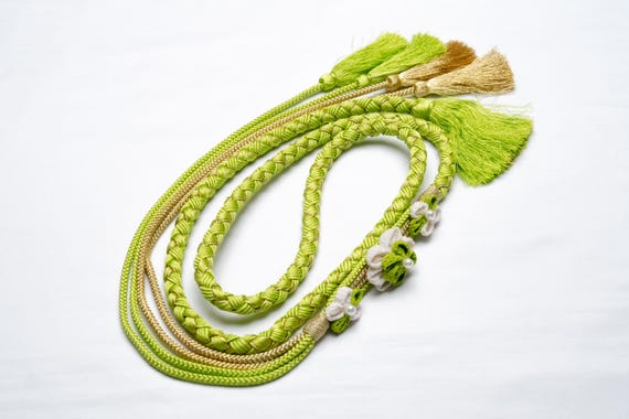 DEAR VANILLA Japanese Ornament Obijime Cord for Furisode Kimono Silk Obi Belt Fastener Accessory Rope Made in Japan OCF-0085