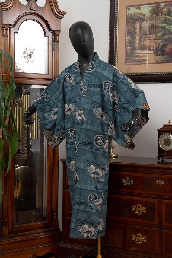 DEAR VANILLA Authentic Vintage Men's Kimono Juban Traditional Japanese Undergown Robe Made in Japan Original MJU-0244