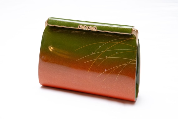 DEAR VANILLA Authentic Japanese Kimono Enamel Purse Handbag Vintage Made in Japan PU-0388
