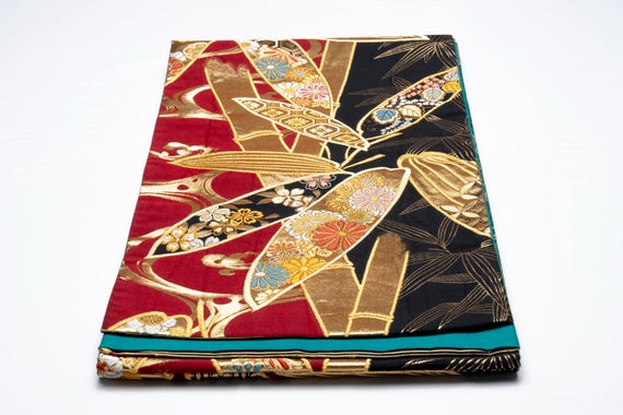 DEAR VANILLA Authentic Japanese Kimono Silk Fukuro Obi for Women Vintage Sash Belt Made in Japan OB-0399