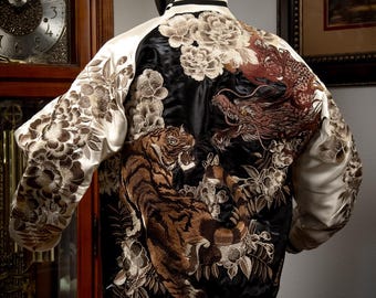 BoShiNuo Man Japanese Embroidery Men's Jacket Coat Men's Hip