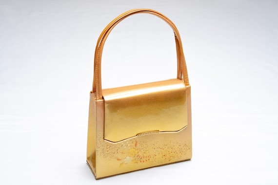 DEAR VANILLA Authentic Japanese Kimono Enamel Purse Handbag Vintage Made in Japan PU-0342