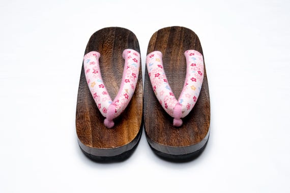 Dear Vanilla Authentic Japanese Vintage Yukata Kimono Geta Wood Sandals 24cm US Size 7 SD-0308