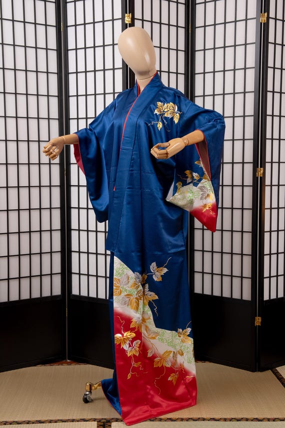 DEAR VANILLA Authentic Traditional Japanese Kimono for Women Vintage Dress Robe Made in Japan Genuine Original KM-0639