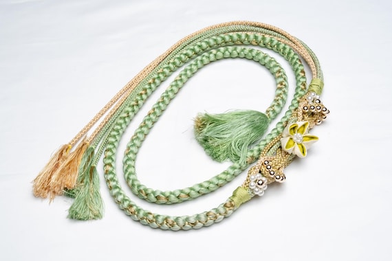 DEAR VANILLA Japanese Ornament Obijime Cord for Furisode Kimono Silk Obi Belt Fastener Accessory Rope Made in Japan OCF-0114
