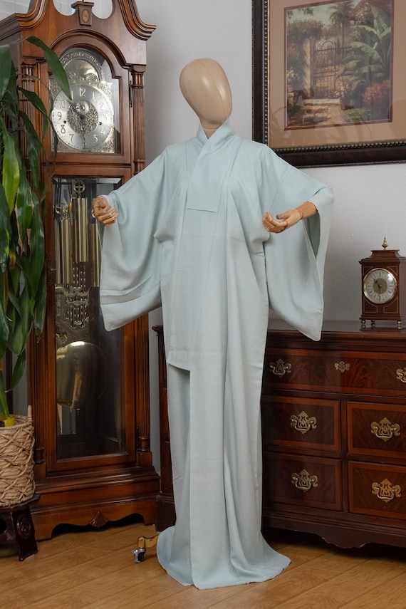 DEAR VANILLA Authentic Traditional Japanese Tango Chirimen Silk Iromuji Kimono for Women Vintage Robe Made in Japan KMC-0098