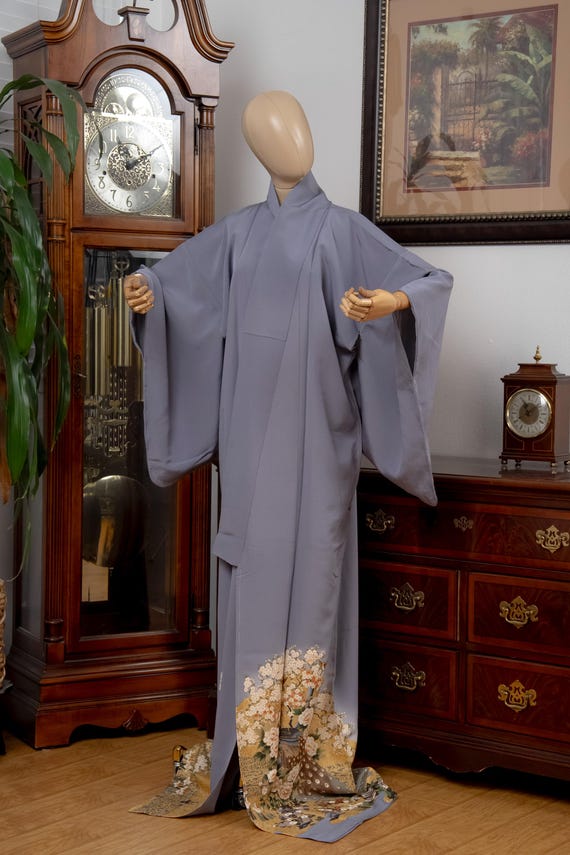 DEAR VANILLA Authentic Traditional Japanese Tomesode Kimono for Women Vintage Silk Robe Made in Japan KMT-0229