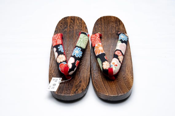 Dear Vanilla Authentic Japanese Vintage Yukata Kimono Geta Wood Sandals 24cm US Size 7 SD-0309