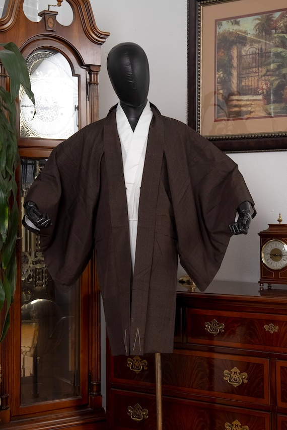 DEAR VANILLA Authentic Japanese Kimono Haori Men's Traditional Jacket Made in Japan Genuine Vintage MHA-0325