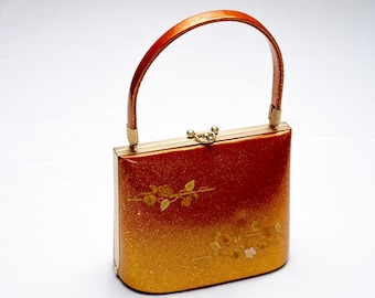 DEAR VANILLA Authentic Japanese Kimono Enamel Purse Handbag Vintage Made in Japan PU-0376
