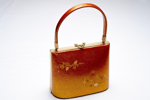 DEAR VANILLA Authentic Japanese Kimono Enamel Purse Handbag Vintage Made in Japan PU-0376