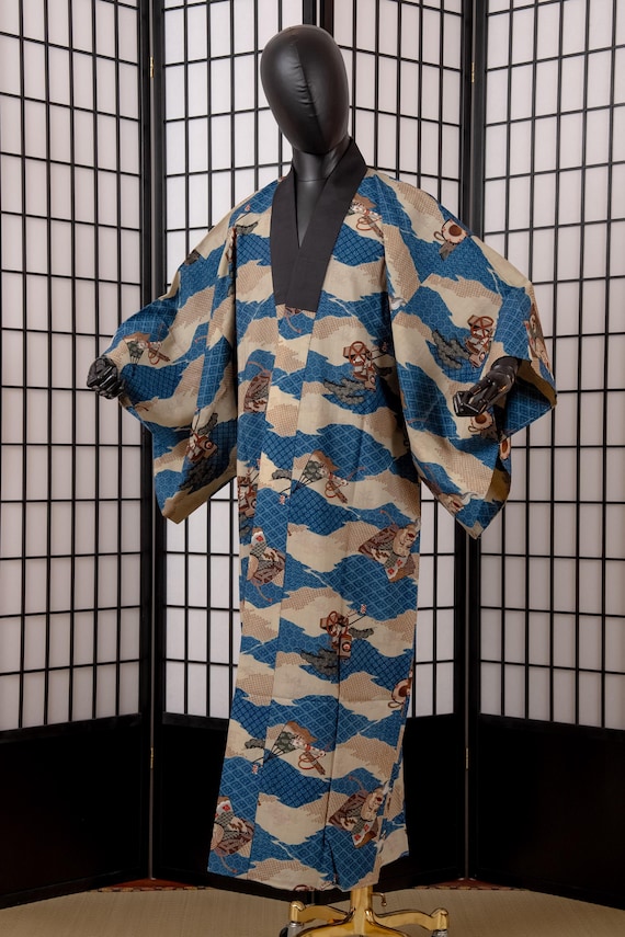 DEAR VANILLA Authentic Vintage Men's Kimono Juban Traditional Japanese Undergown Robe Made in Japan Original MJU-0236