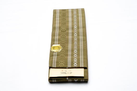 DEAR VANILLA Authentic Japanese Men's Kimono Kaku Obi Vintage Samurai Obi Sash Belt Made in Japan Genuine Original MOB-0285