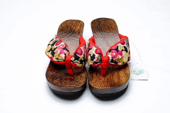 Dear Vanilla Authentic Japanese Vintage Yukata Kimono Geta Wood Sandals 24.5cm US Size 7.5 SD-0322