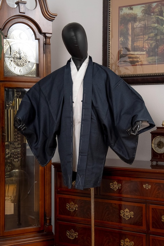 DEAR VANILLA Authentic Japanese Kimono Haori Men's Traditional Jacket Made in Japan Genuine Vintage MHA-0320