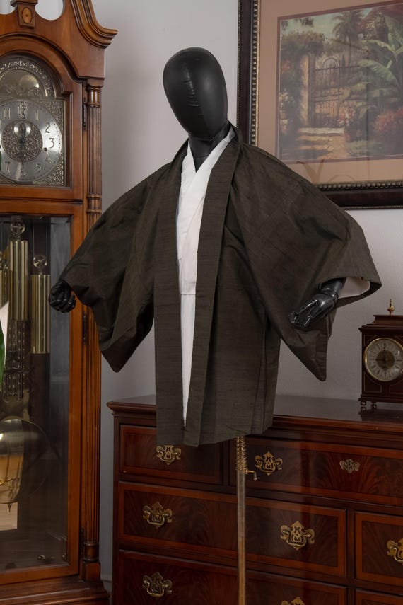 DEAR VANILLA Authentic Japanese Kimono Haori Men's Traditional Jacket Made in Japan Genuine Vintage MHA-0343