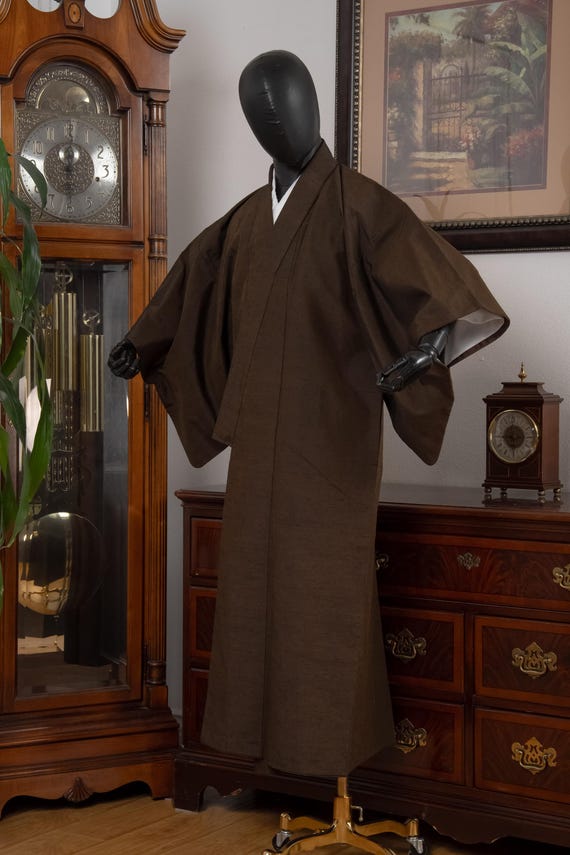 DEAR VANILLA Authentic Vintage Traditional Men's Kimono Japanese Robe Gown Samurai Made in Japan MKM-0235