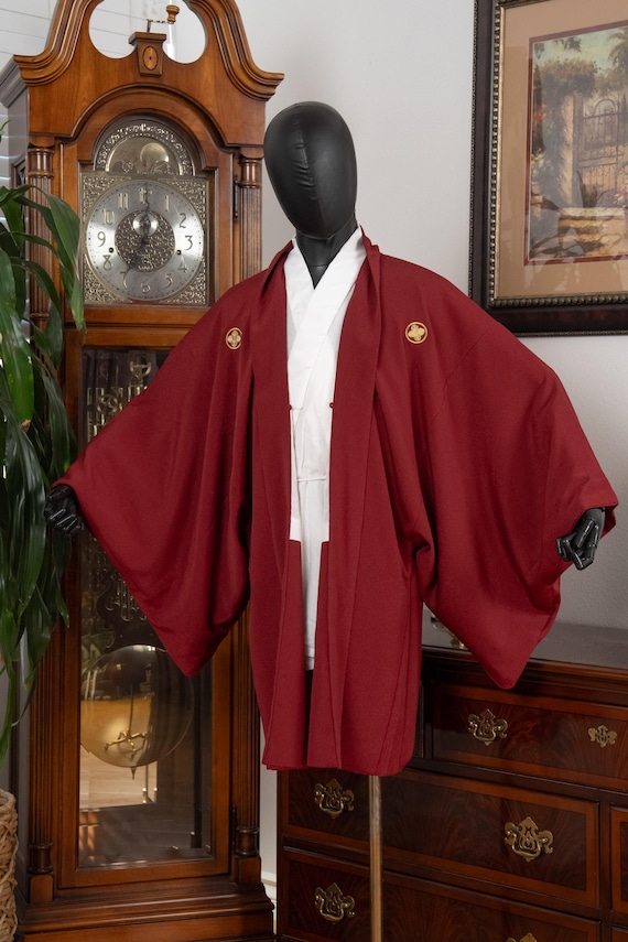 DEAR VANILLA Authentic Japanese Kimono Haori Men's Traditional Jacket Made in Japan Genuine Vintage MHA-0262