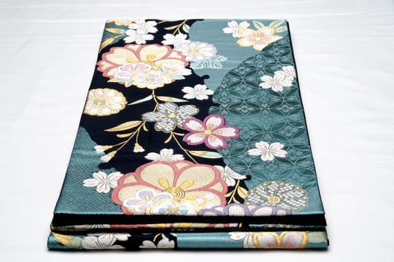 DEAR VANILLA Authentic Japanese Kimono Silk Fukuro Obi for Women Vintage Sash Belt Made in Japan OB-0430