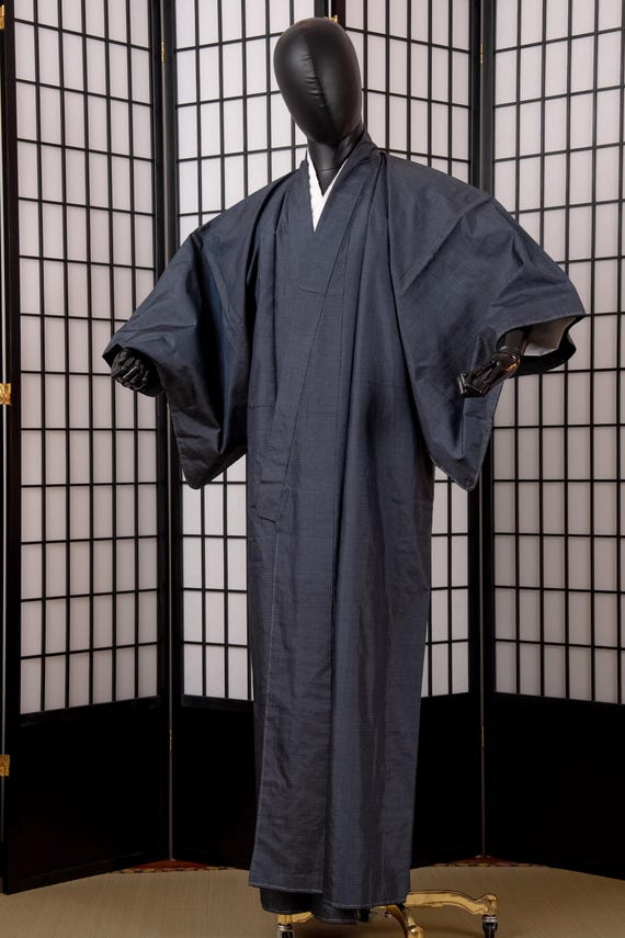 DEAR VANILLA Authentic Vintage Traditional Men's Kimono Japanese Robe Gown Samurai Made in Japan MKM-0231