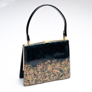 QUERIDA VAINILLA Auténtico bolso de mano japonés con esmalte de kimono, vintage, hecho en Japón PU-0349
