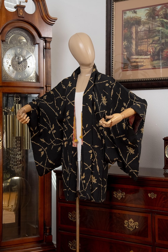 DEAR VANILLA Authentic Japanese Haori for Women Traditional Kimono Jacket Vintage Made in Japan HA-0451