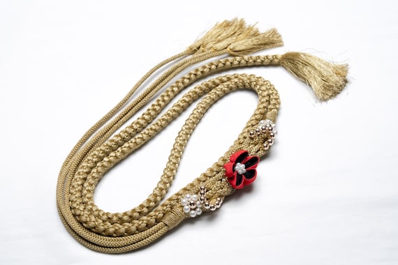 DEAR VANILLA Japanese Ornament Obijime Cord for Furisode Kimono Silk Obi Belt Fastener Accessory Rope Made in Japan OCF-0086