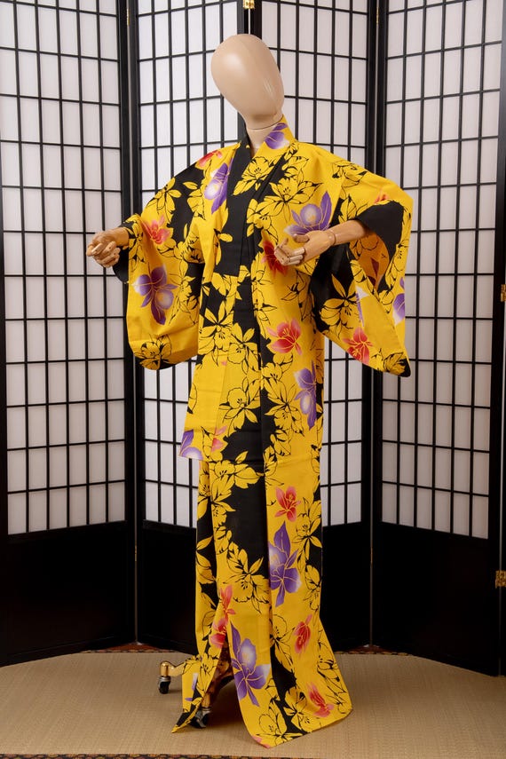 DEAR VANILLA Traditional Japanese Yukata Kimono for Women Summer Matsuri Cotton Robe Dress YKT-0054