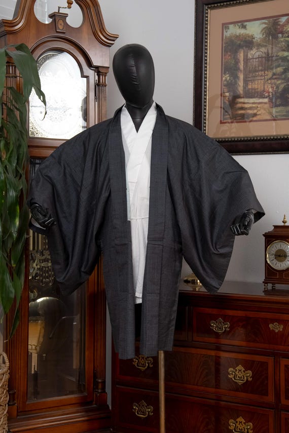 DEAR VANILLA Authentic Japanese Kimono Haori Men's Traditional Jacket Made in Japan Genuine Vintage MHA-0324