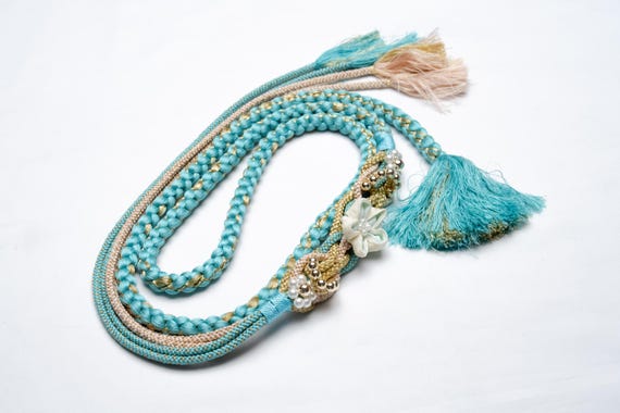 DEAR VANILLA Japanese Ornament Obijime Cord for Furisode Kimono Silk Obi Belt Fastener Accessory Rope Made in Japan OCF-0080