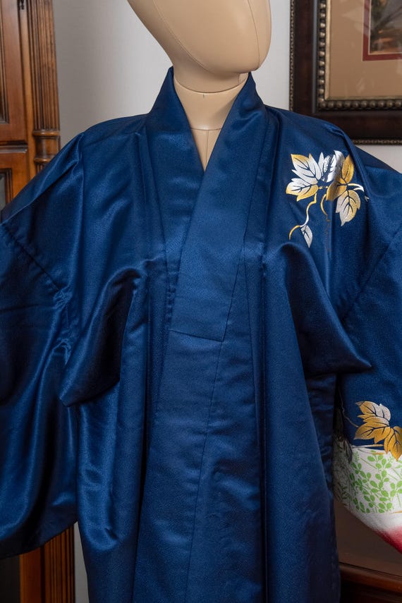 blue vanilla kimono dress Blue Vanilla Tropical Print Kimono Style Oversized Dress