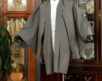 DEAR VANILLA Authentic Japanese Kimono Haori Men's Traditional Silk Jacket Made in Japan Vintage MHA-0073