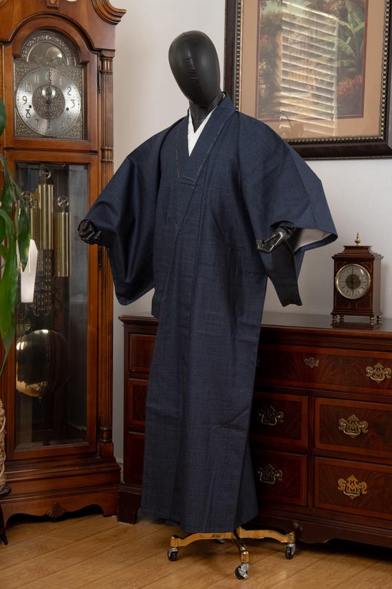 DEAR VANILLA Authentic Vintage Traditional Men's Kimono Japanese Robe Gown Samurai Made in Japan MKM-0243