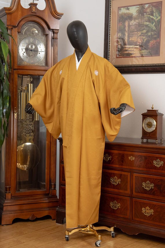 DEAR VANILLA Authentic Vintage Traditional Men's Kimono Japanese Robe Gown Samurai Made in Japan MKM-0204