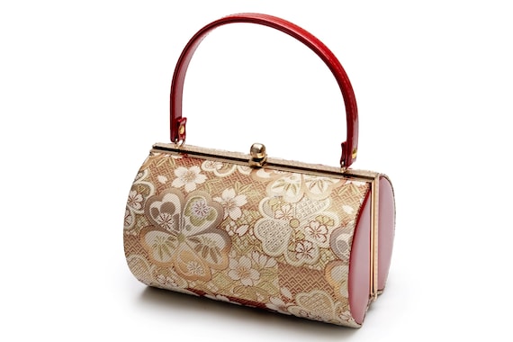 DEAR VANILLA Authentic Japanese Kimono Silk Purse Handbag Vintage Made in Japan PU-0399