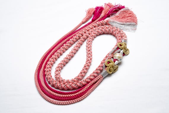 DEAR VANILLA Japanese Ornament Obijime Cord for Furisode Kimono Silk Obi Belt Fastener Accessory Rope Made in Japan OCF-0090