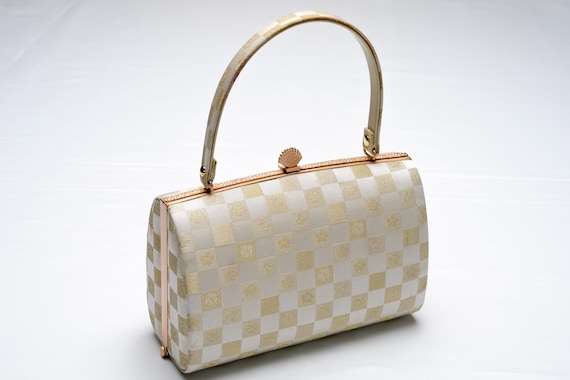 DEAR VANILLA Authentic Japanese Kimono Enamel Purse Handbag Vintage Made in Japan PU-0377