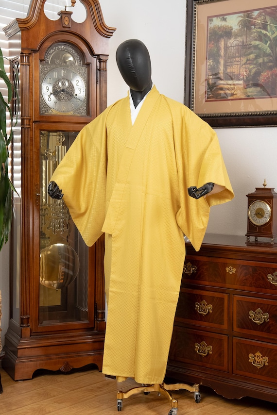DEAR VANILLA Authentic Vintage Traditional Men's Kimono Japanese Robe Gown Samurai Made in Japan MKM-0199