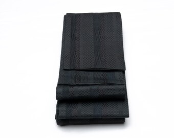 DEAR VANILLA Authentic Japanese Men's Kimono Kaku Obi Vintage Samurai Obi Sash Belt Made in Japan Genuine Original MOB-0373