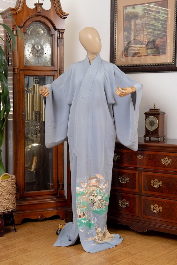 DEAR VANILLA Authentic Traditional Japanese Kimono for Women Vintage Dress Robe Made in Japan Genuine Original KM-0617