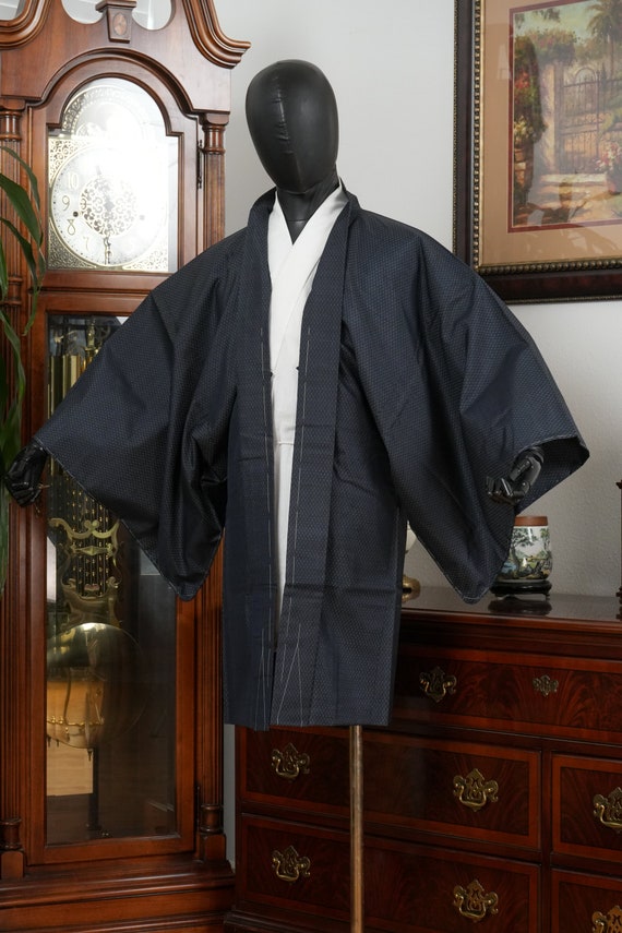 DEAR VANILLA Authentic Japanese Kimono Haori Men's Traditional Silk Jacket Made in Japan Vintage MHA-0197