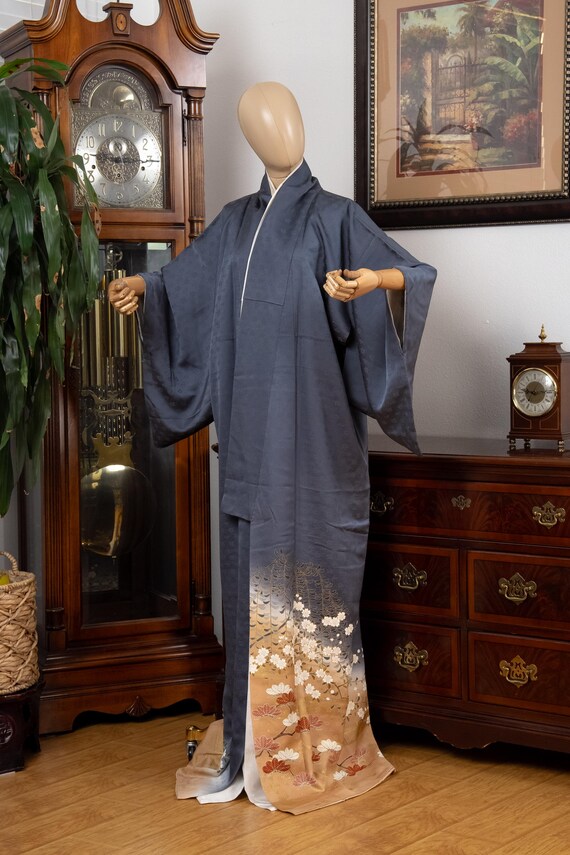 DEAR VANILLA Authentic Traditional Japanese Tomesode Kimono for Women Vintage Silk Robe Made in Japan KMT-0202