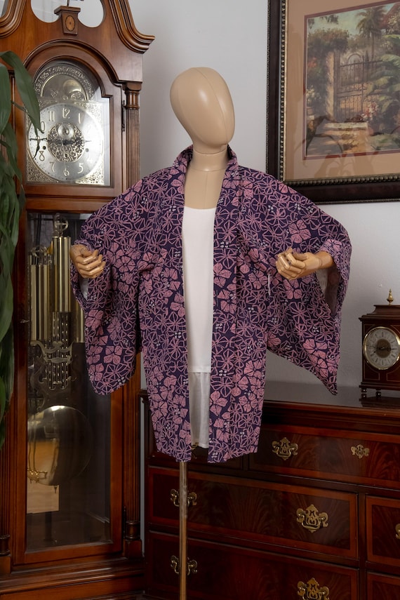 DEAR VANILLA Authentic Japanese Haori for Women Traditional Kimono Jacket Vintage Made in Japan HA-0461
