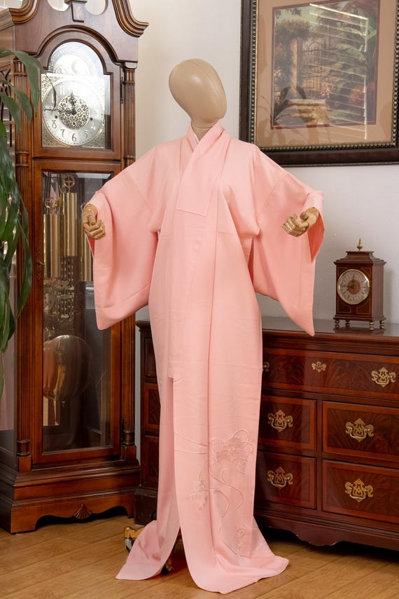 DEAR VANILLA Authentic Traditional Japanese Tango Chirimen Silk Iromuji Kimono for Women Vintage Robe Made in Japan KMC-0103