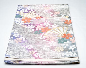DEAR VANILLA Authentic Japanese Kimono Silk Fukuro Obi for Women Vintage Sash Belt Made in Japan OB-0315