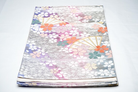 DEAR VANILLA Authentic Japanese Kimono Silk Fukuro Obi for Women Vintage Sash Belt Made in Japan OB-0315