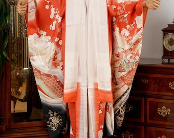 DEAR VANILLA Authentic Traditional Japanese Furisode Kimono for
