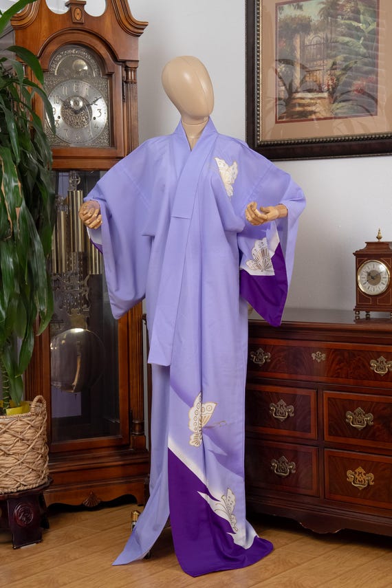 DEAR VANILLA Authentic Traditional Japanese Kimono for Women Vintage Dress Robe Made in Japan Genuine Original KM-0595